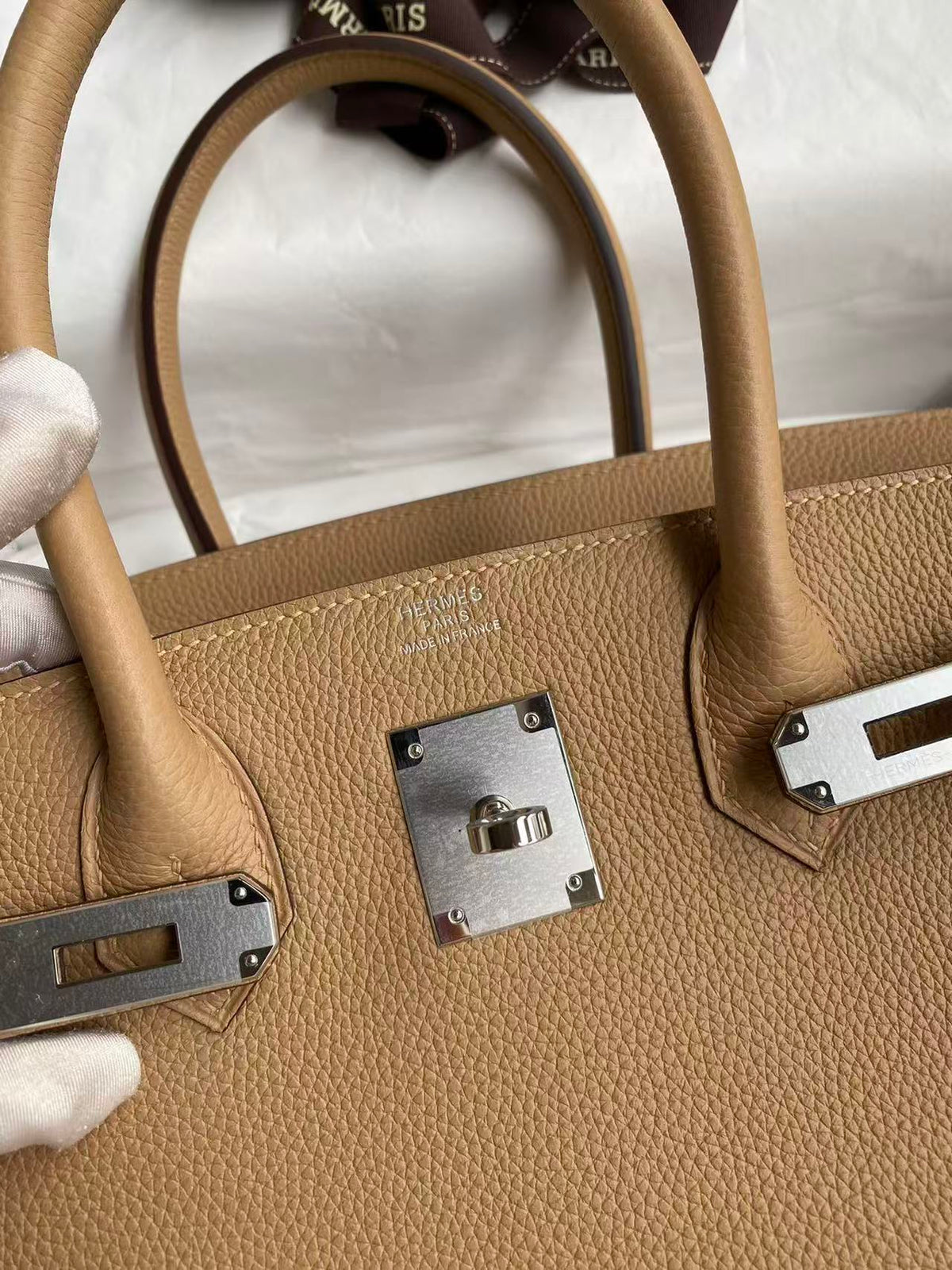HM BIRKIN 25CM BEIGE TOGO LEATHER SLIVER HARDWARE