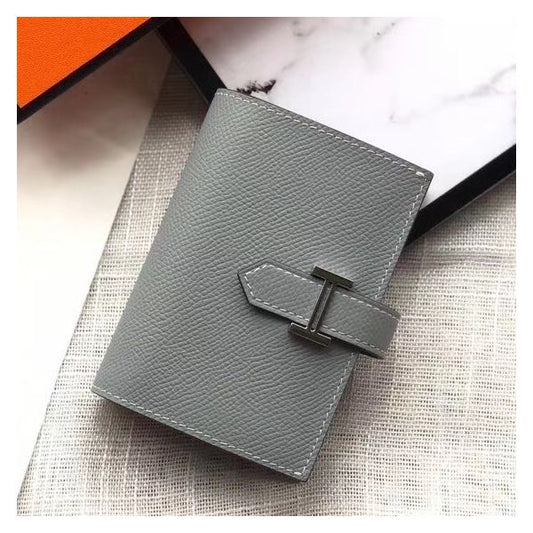 HM Bearn 10cm Mini Wallet In Blue Lin Epsom Leather