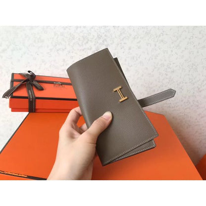 HM Taupe Epsom Bearn 17,5 Gusset Wallet
