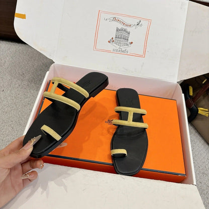 Hermes Georgia Sandals Lemon Yellow in Suede 685983