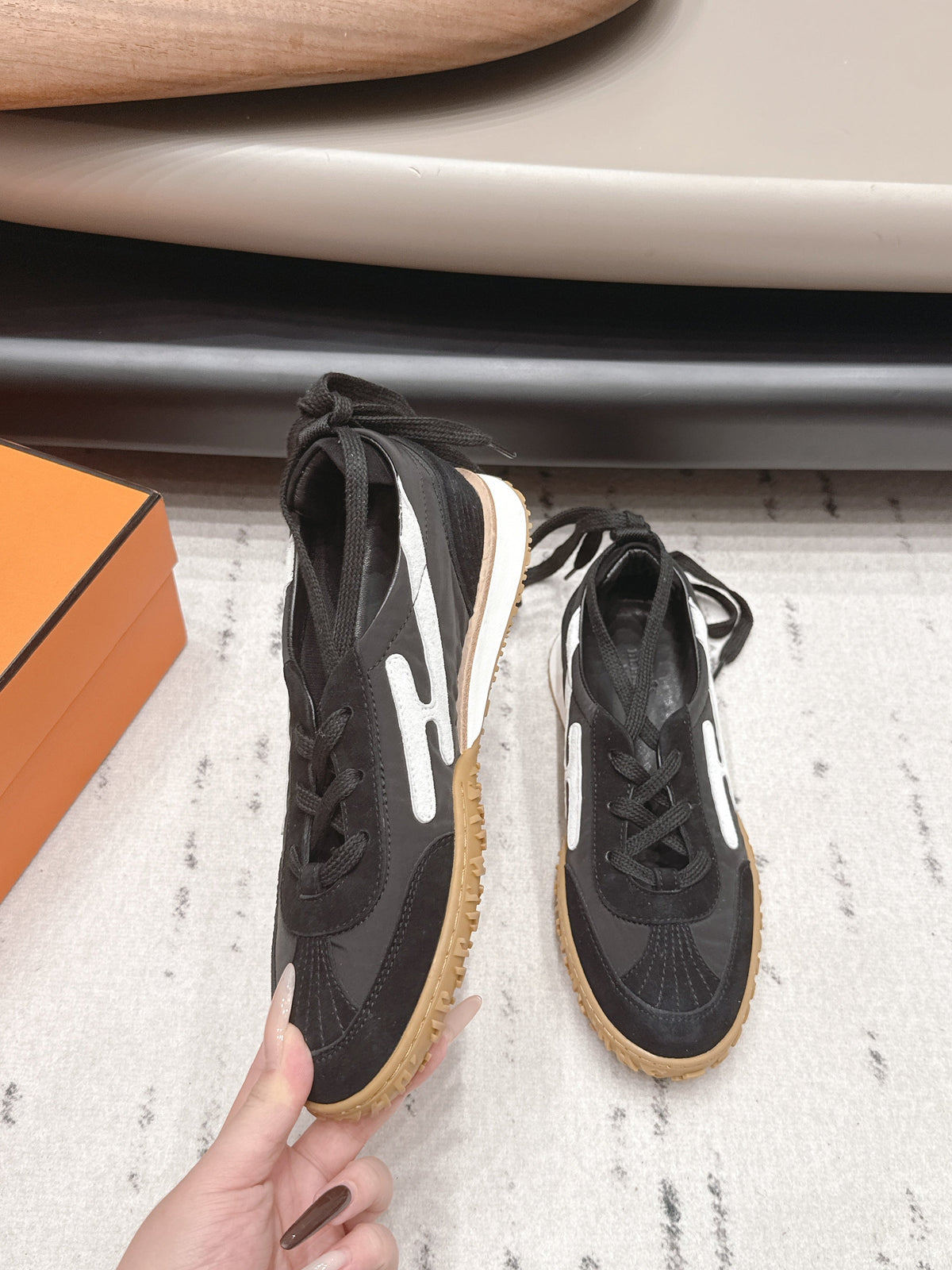 HM 26s Mascot Sneakers Black Suede Lambskin 905300