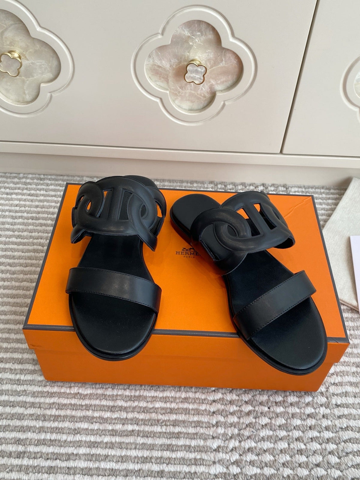 HM Lagune Sandal Black Leather 776546