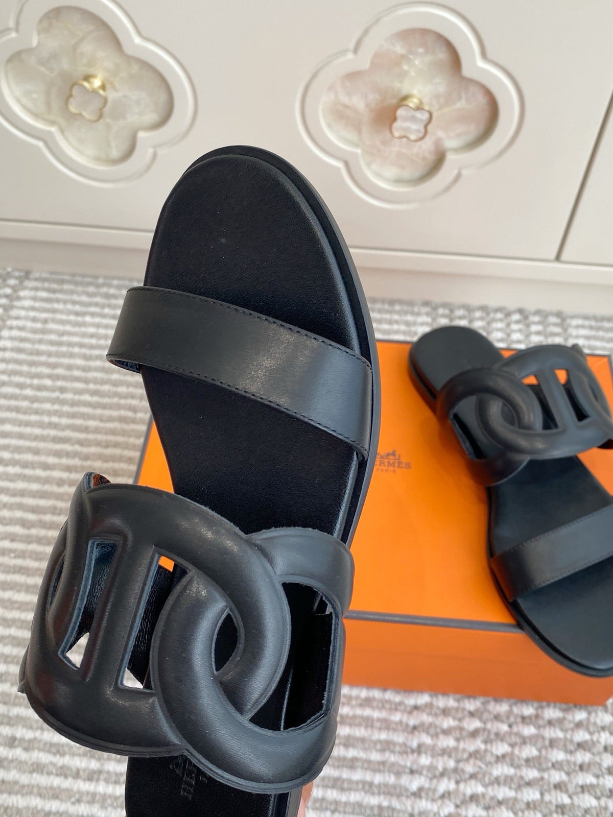 HM Lagune Sandal Black Leather 776546