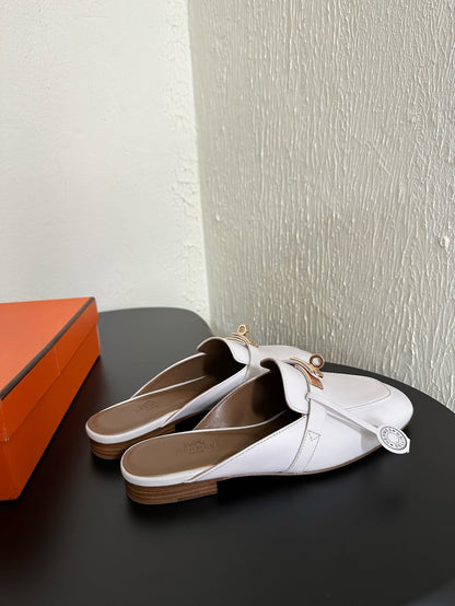 HM Oz Mule White Mix Black Calfskin 961100