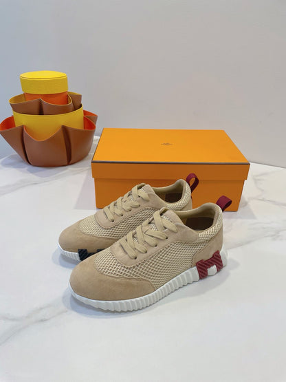 HM Bouncing sneaker Tortilla Brown Fabric with Suede 212282