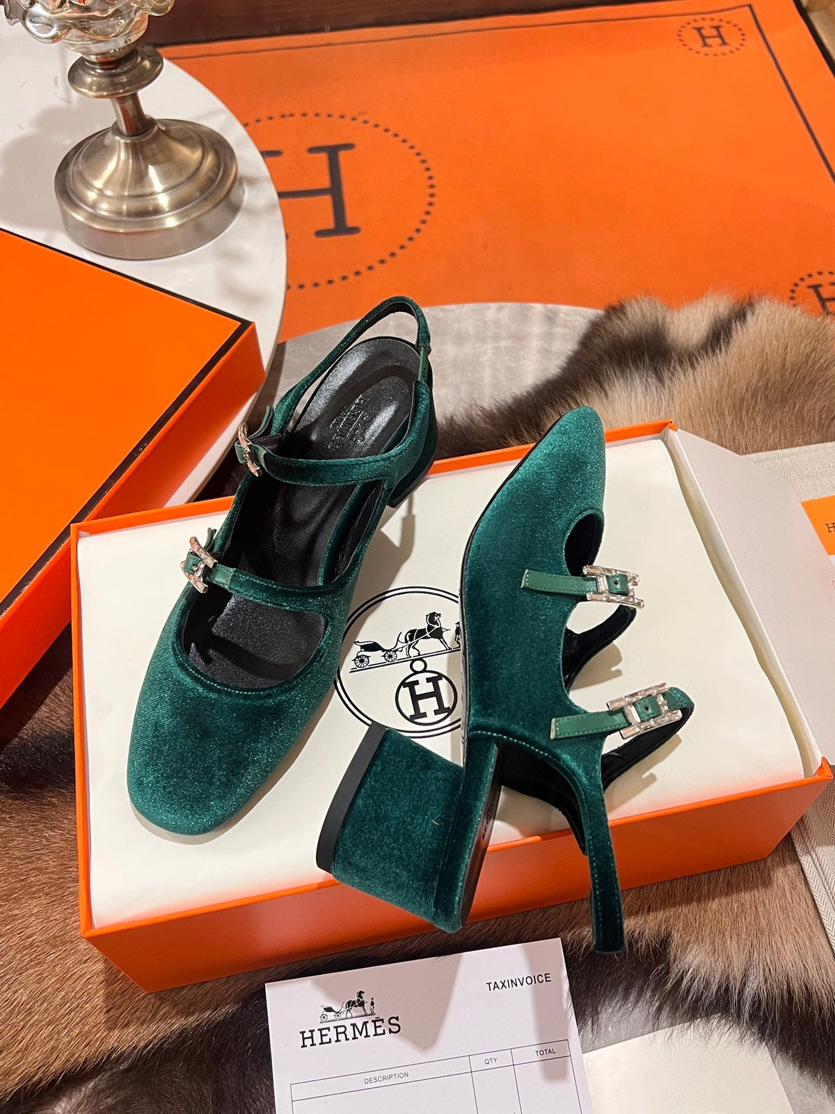 HM Jackie 50 Pump Teal Green Velvet 680232