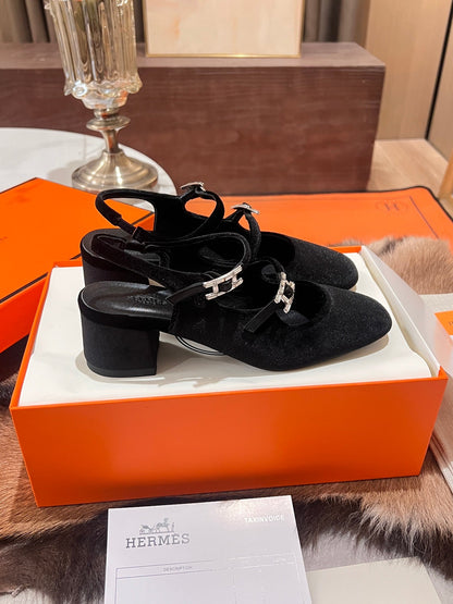 HM Jackie 50 Pump Black Velvet 680229