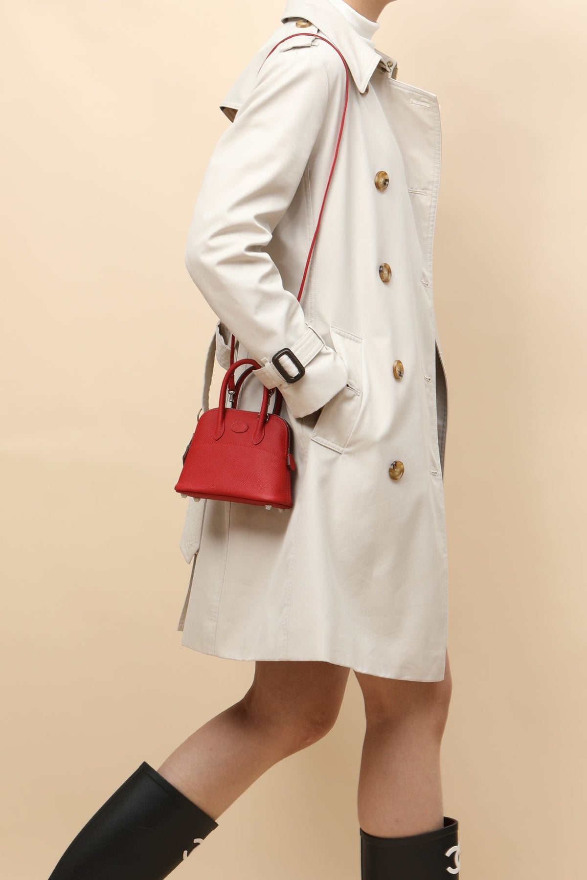 HM Bolide Bag 15cm Red Epsom Leather 284519