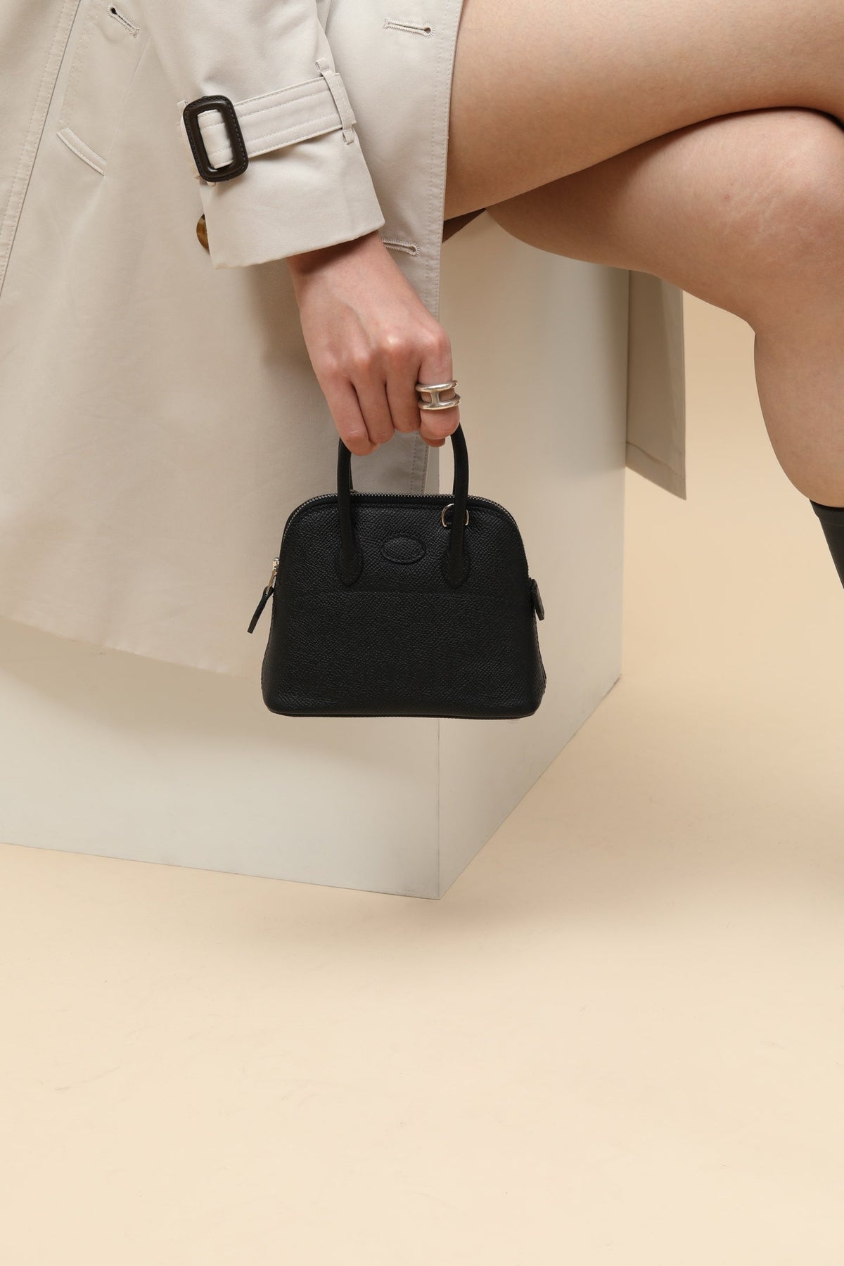 HM Bolide Bag 15cm Black Epsom Leather 284523