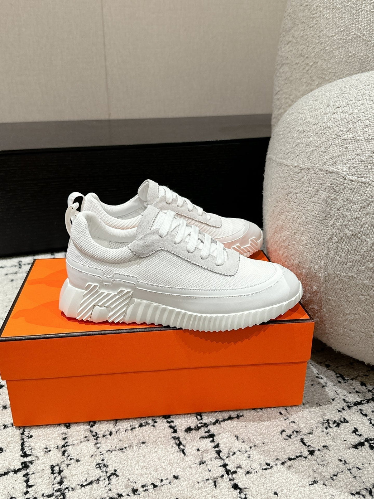 HM Sneaker In White Mesh Fabric 985316