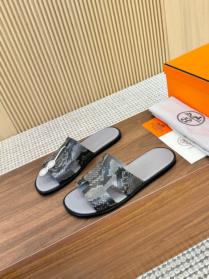 HM Izmir Sandals Grey Snakeskin 799286