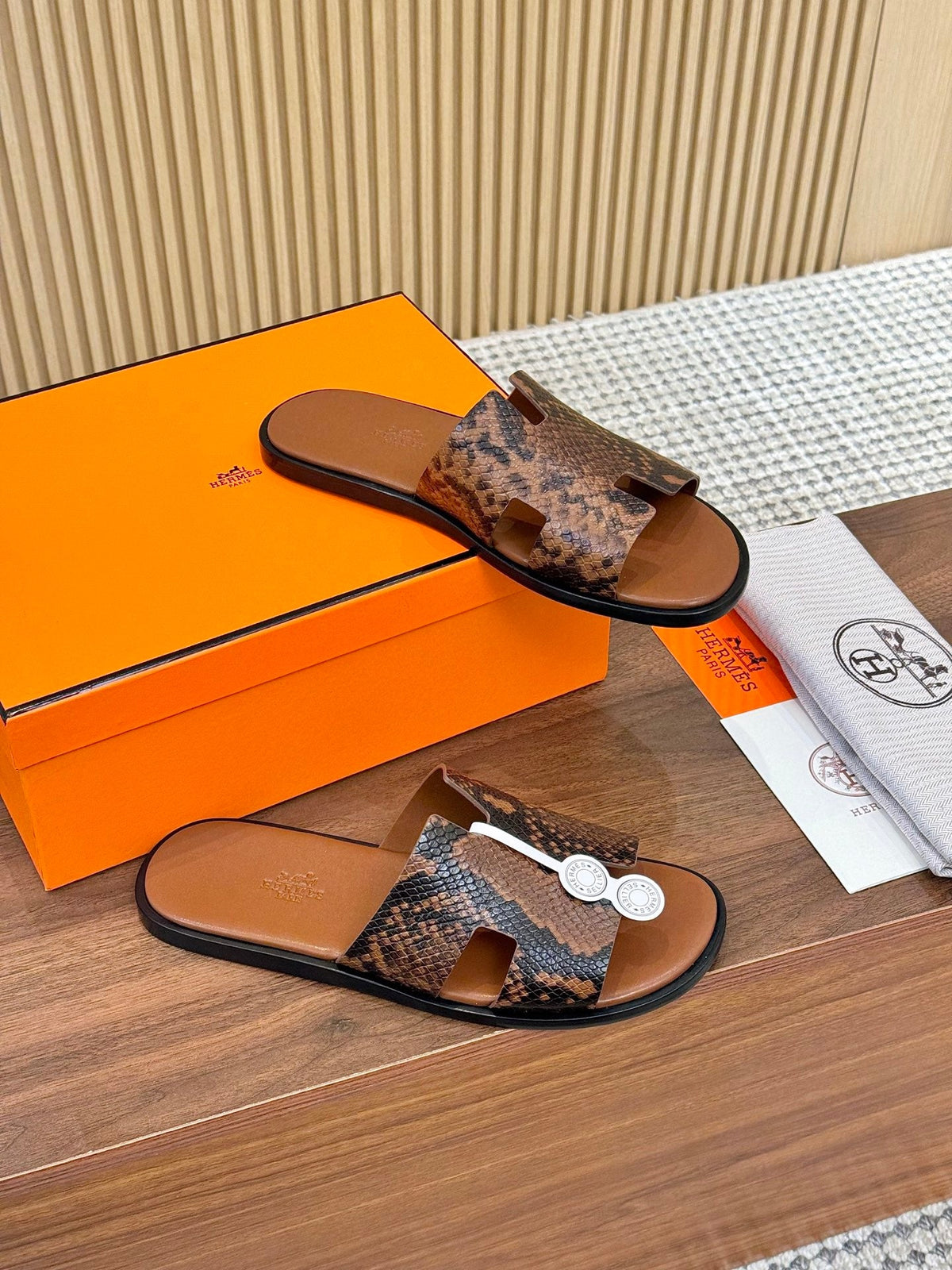 HM Izmir Sandals Brown Snakeskin 799287