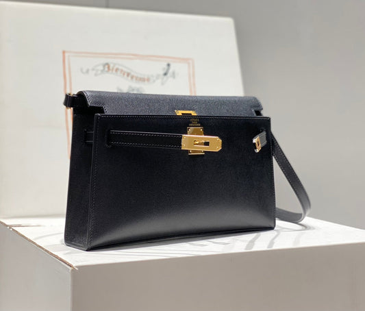 HM Kelly Elan 27cm Black Leather Ghw