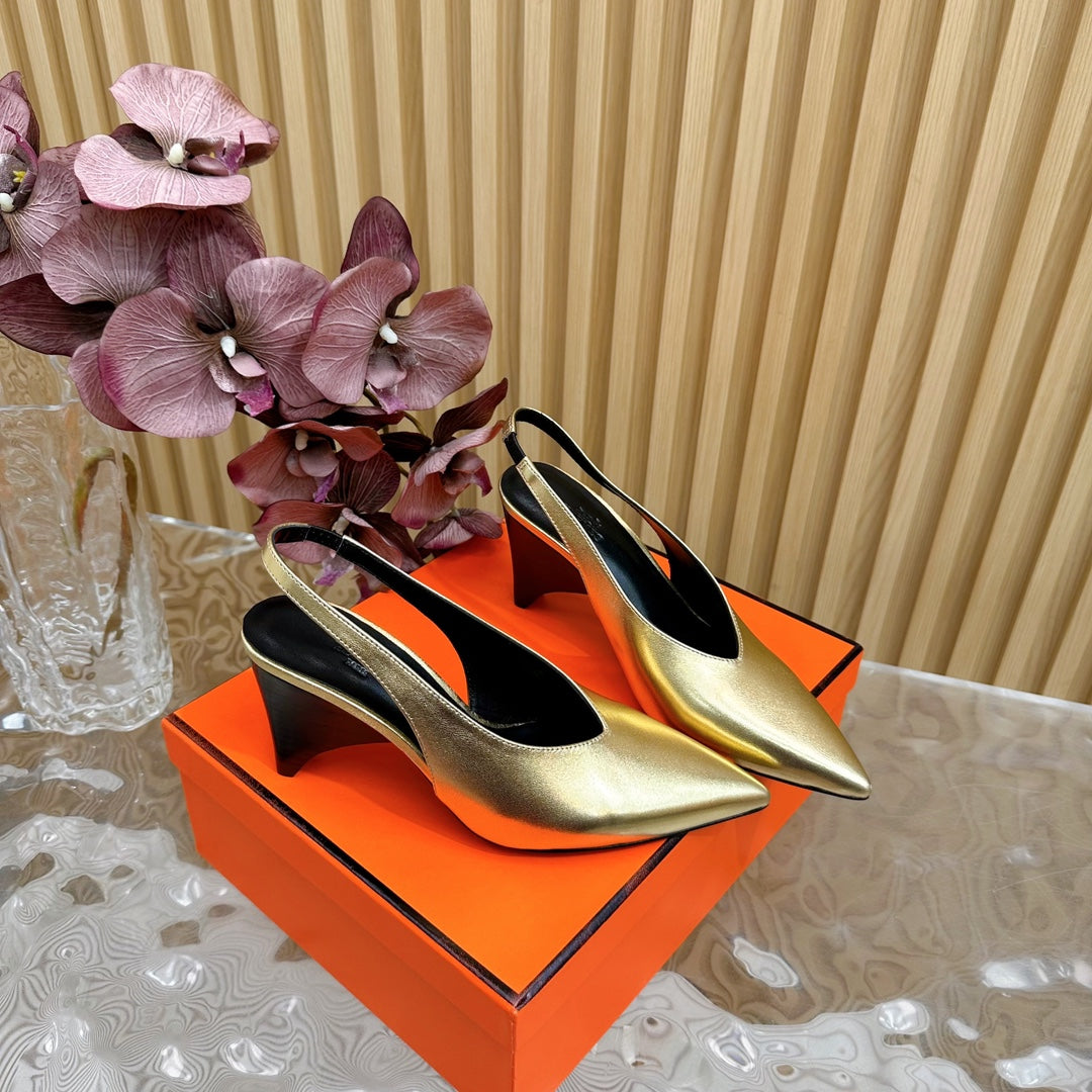 HM Intime 75 Pump Gold Lambskin 957089