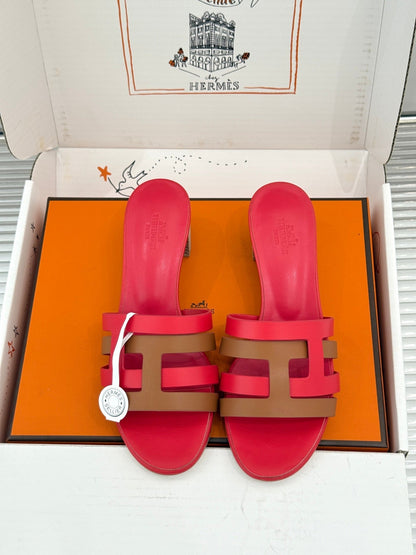 HM 26s Strappy Sandals Brown Red Sheepskin 905789