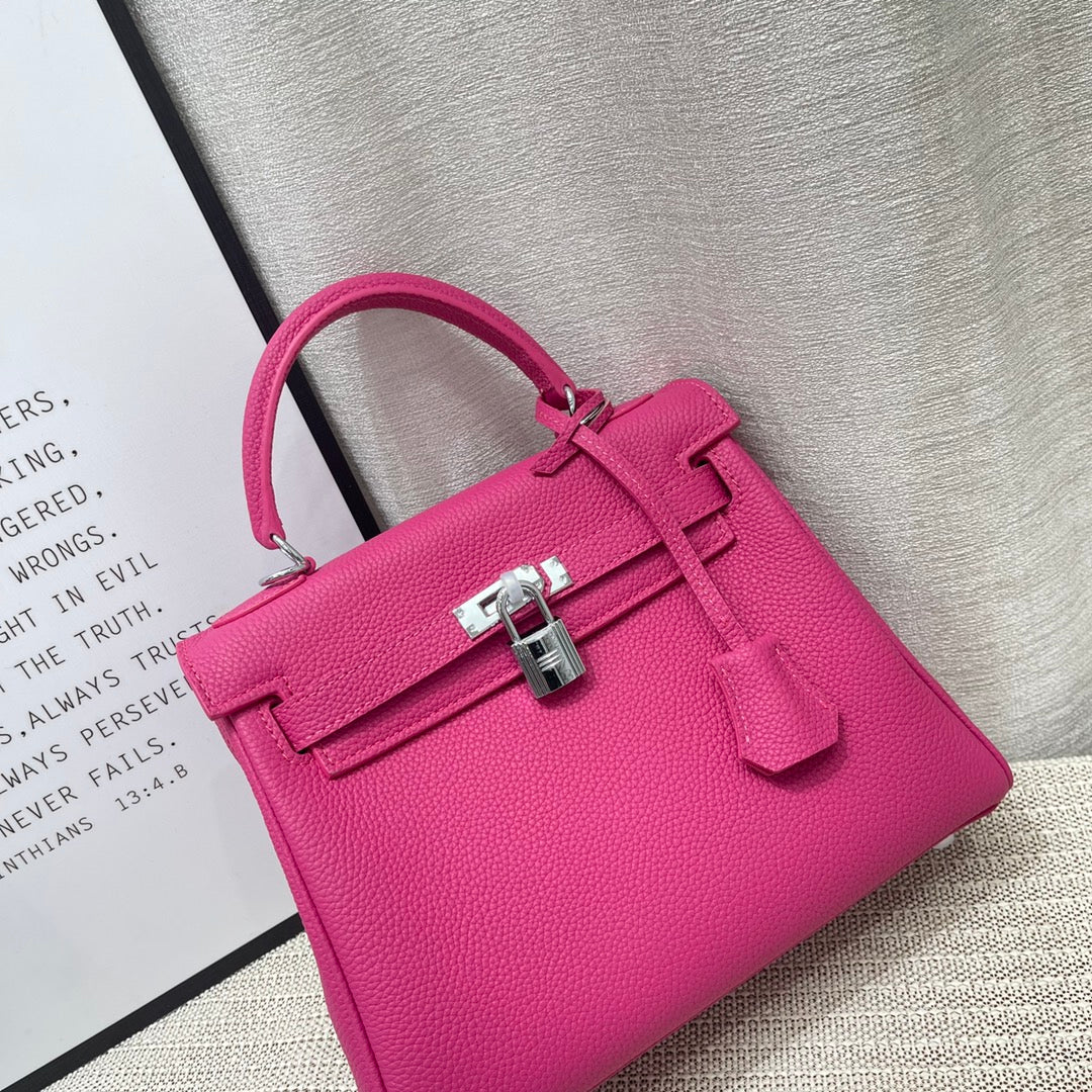 HM Kelly 25cm Rose Mexico Togo Leather Gold Hardware