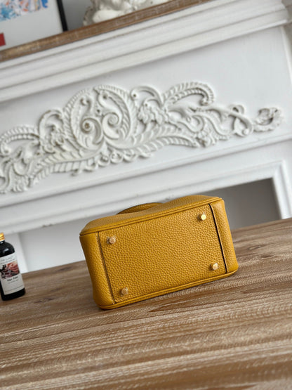 HM Mini Lindy 20cm Mustard Yellow Clemence Leather