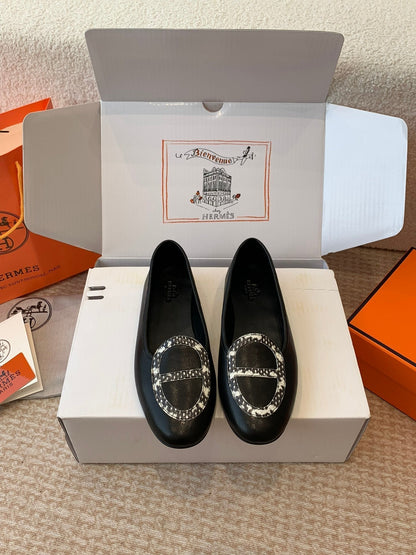 HM Ballet Flat In Black Lambskin 997869