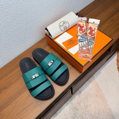 HM Jackson Sandals Teal Green Espom Leather 707170