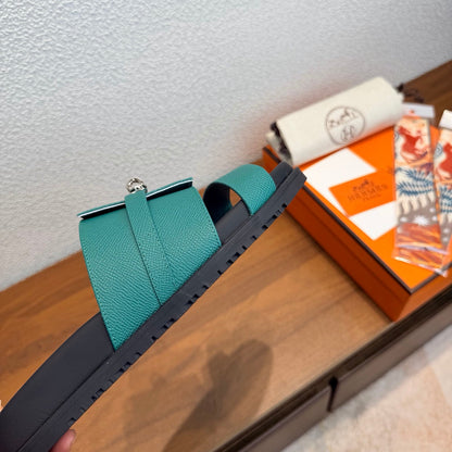 HM Jackson Sandals Teal Green Espom Leather 707170