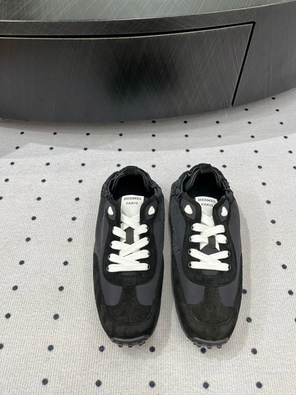 HM Sneaker 10mm In Black Grey Suede And Windbreaker Fabric  954752