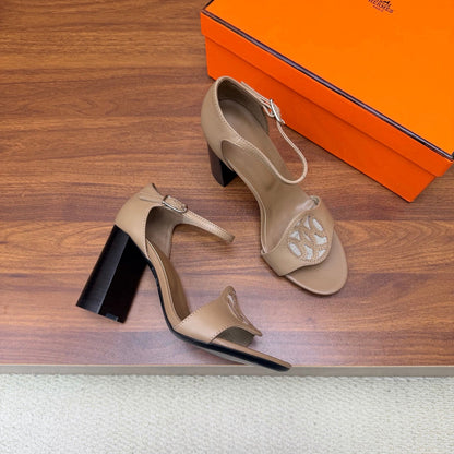 HM 26s Marquise Sandal 85mm In Taupe Calfskin
