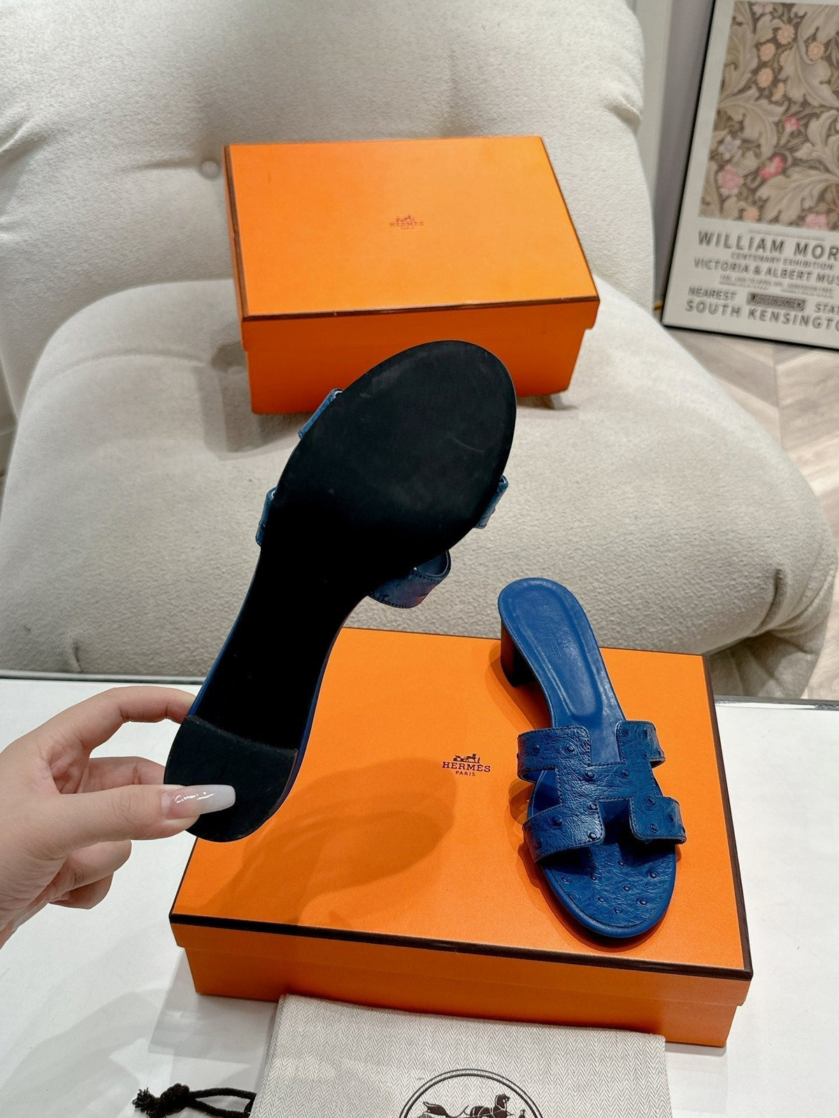 0ASIS SANDAL NAVY CALFSKIN SPECIAL