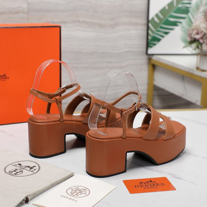 HM Jam 70 sandal In Brown Calfskin 120301
