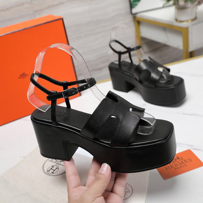 HM Jam 70 sandal In Black Calfskin 120305