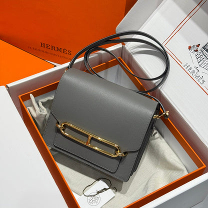 HM SAC ROULIS 18 GRAY EVERCOLOR CALFSKIN 237578