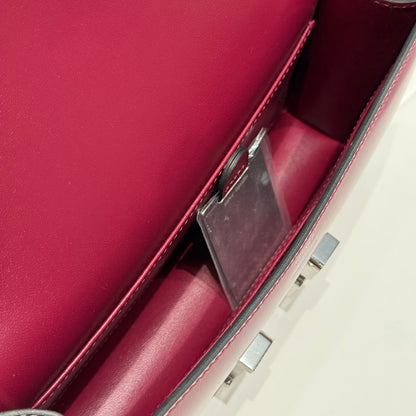 HM Constance Elan 24cm Bag Burgundy Box Calfskin Silver Hardware