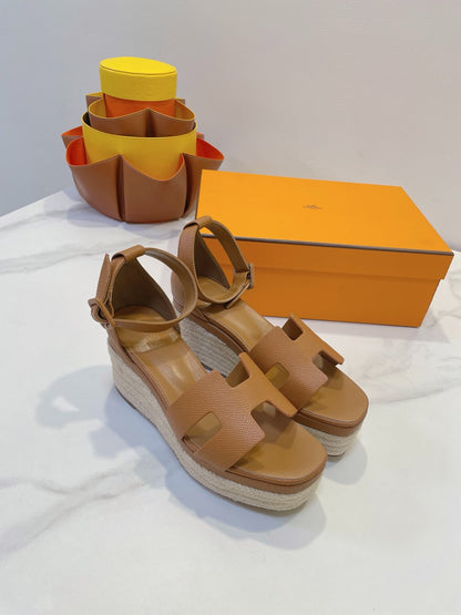 HM Elda espadrille Copper Brown Cowhide 212237