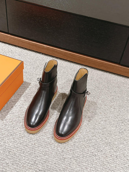 history ankle boot black calfskin