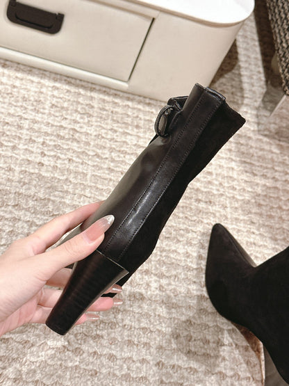 HM Ankle Boots 60mm Black Calfskin And Suede  972382