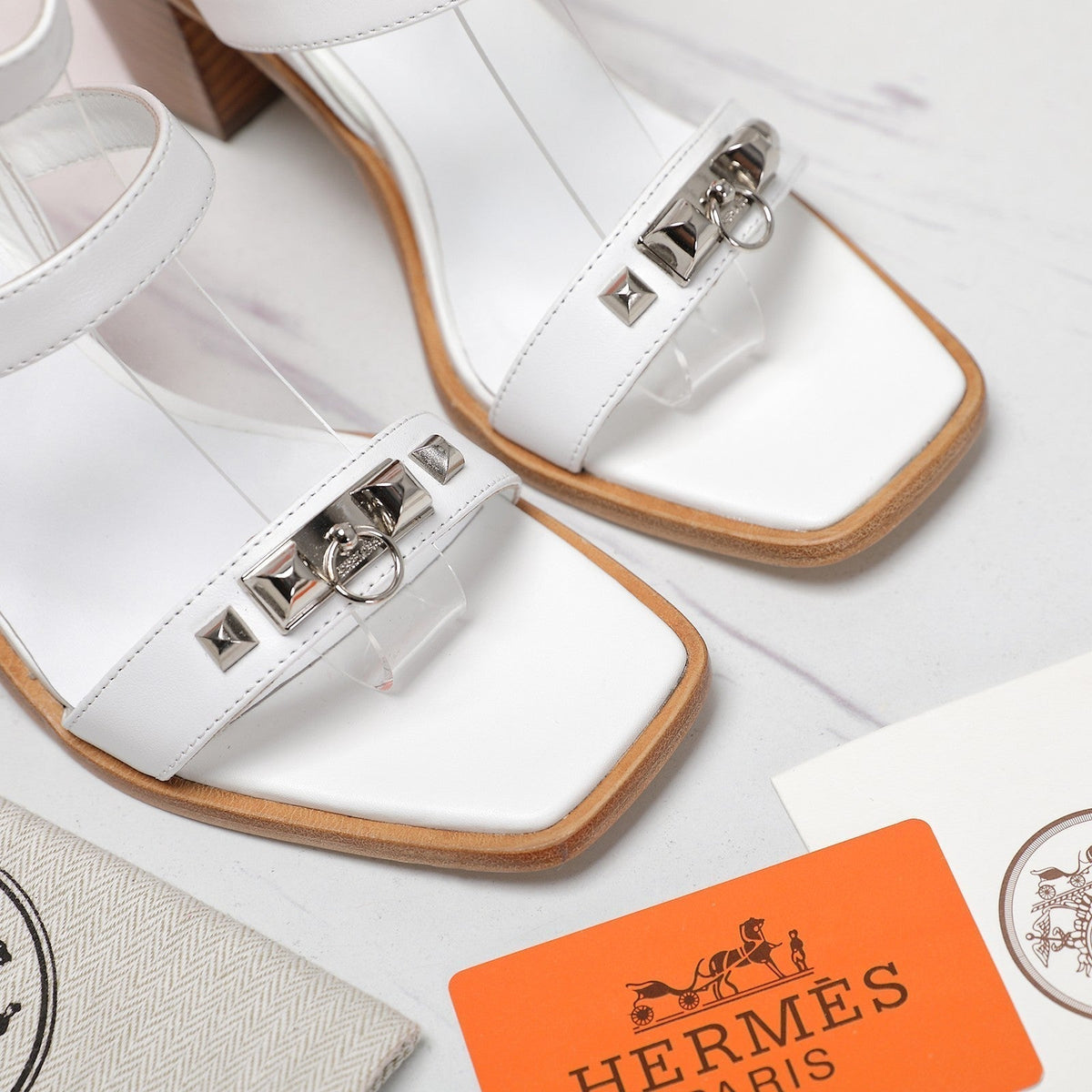 HM Ivresse 65 Sandal White Calfskin