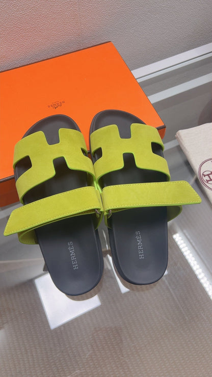 HM Chypre Sandal Lime Green Suede 827517