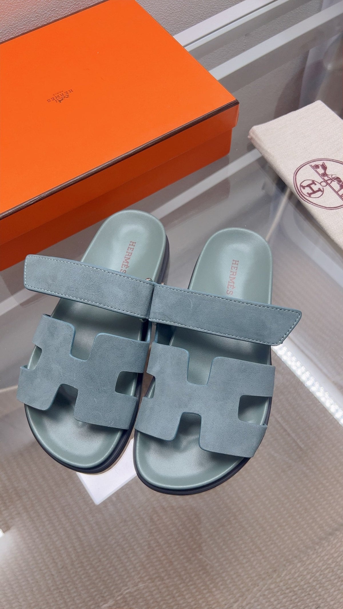 HM Chypre Sandal Clay Grey Suede 827520