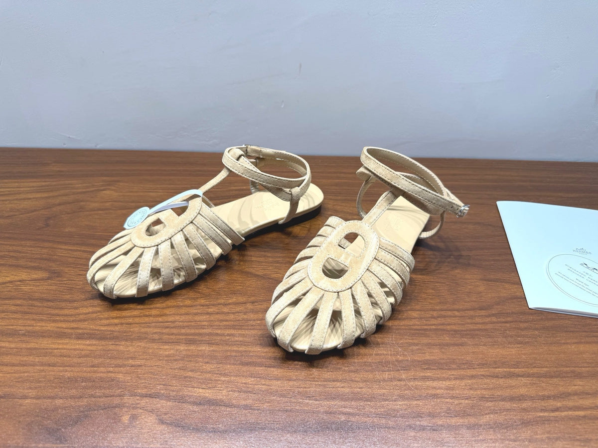 HM Nour Sandals Light Khaki Suede 849487
