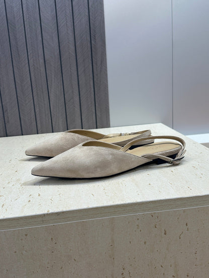HM Nicoletta Slingback Flat Khahi Suede 830182