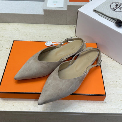 HM Nicoletta Slingback Flat Khahi Suede 830182