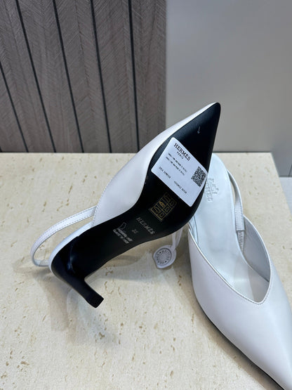 HM Nicoletta Slingback 9cm White Calfskin 830199