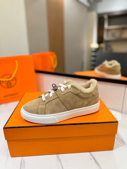 HM Day Sneaker Light Brown With Wool Lining Suede 983048