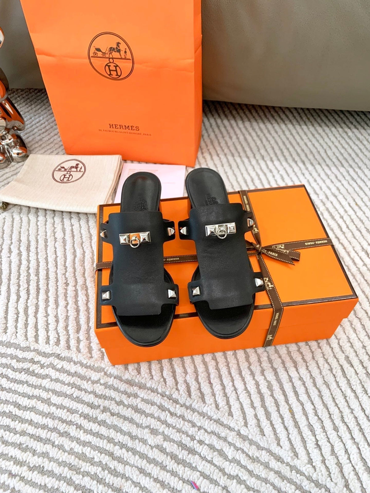 HM Invincible 50 Sandal Black Lambskin 963261