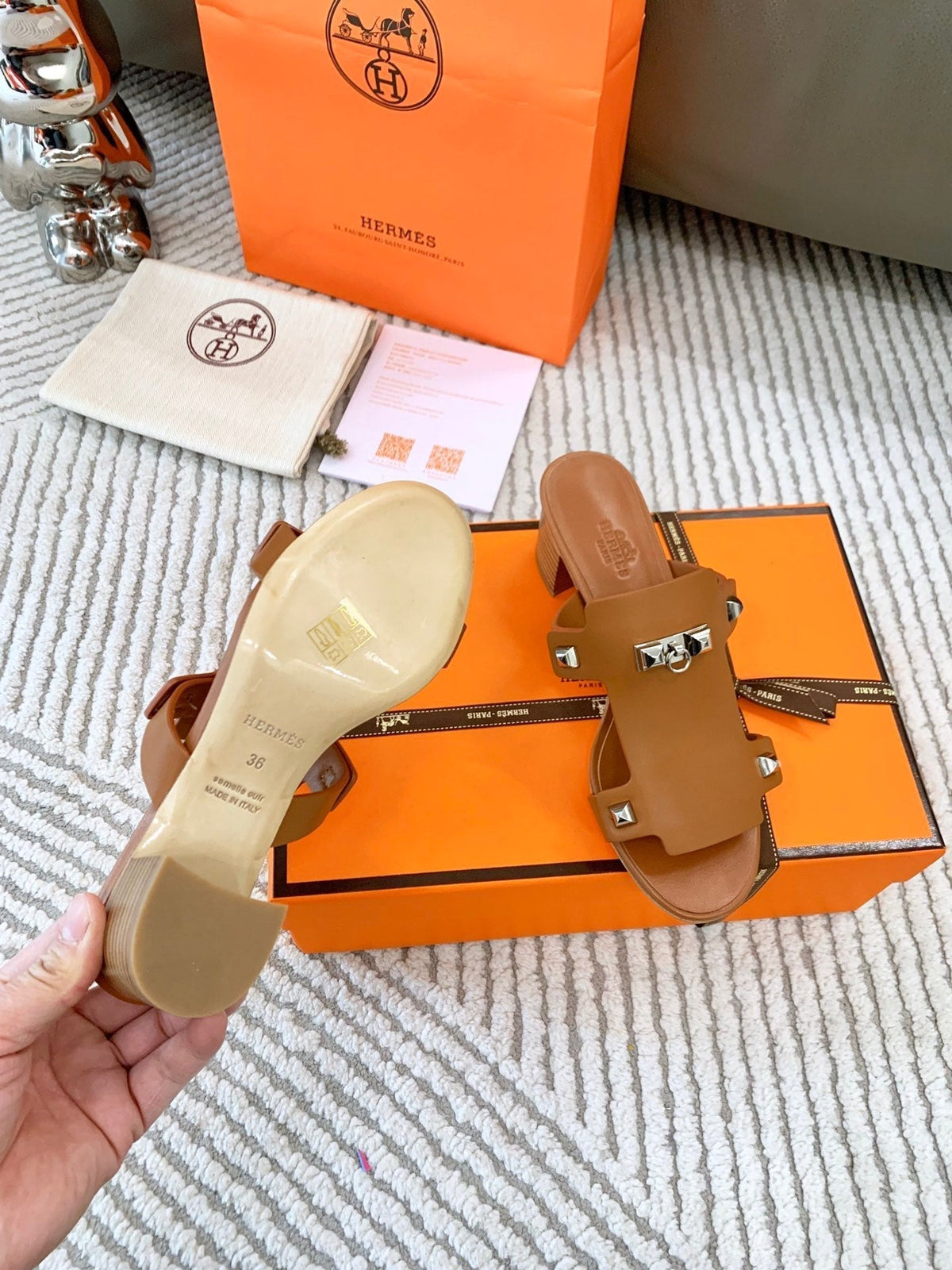 HM Invincible 50 Sandal Brown Lambskin 963263