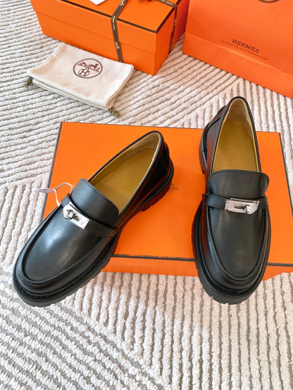 HM Icone Loafer Black Nappa Goat Leather 963174