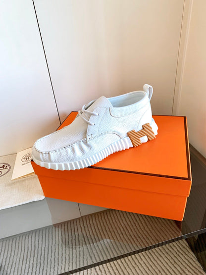 HM Increase Sneaker In White Cowhide 993282