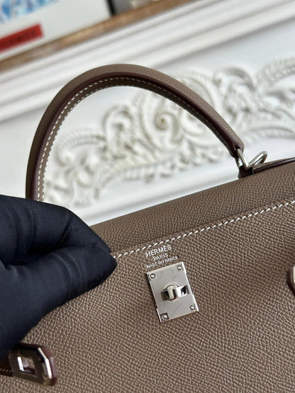 Hermes 2026 Kelly Bag Elephant Grey Epsom Leather