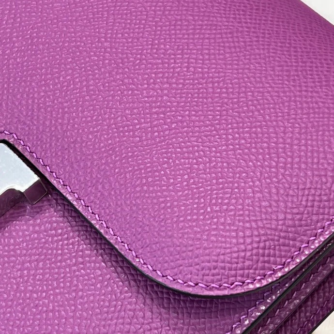 Hermes 2026 Constance Bag Purple Leather With Silver Hardware