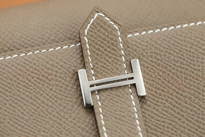 Hermes 2026 Bearn Compact Wallet Etoupe Epsom Leather