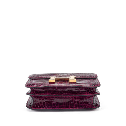 HM Constance Bag 18cm Bordeaux Shiny Crocodile (15 day for production)